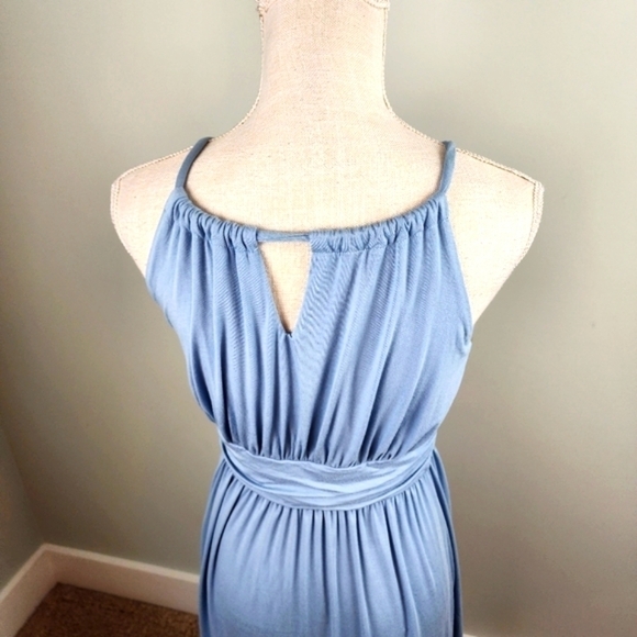 Pink Lily Women Wrap Tie Neck Sleeveless Surplice Midi Dress Stretch Size Medium - Picture 5 of 8